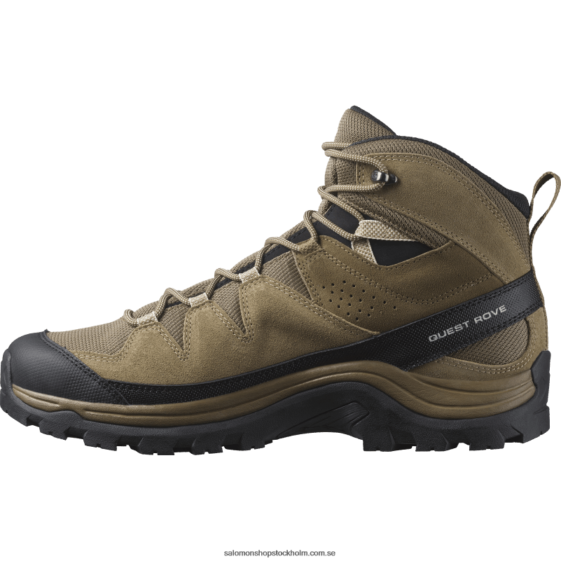 Salomon känguru/kelp/svart vandringskängor i läder för män - quest rove gore-tex T82RP52