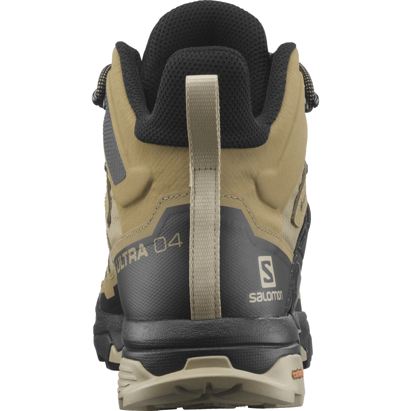 Salomon kelp/svart/safari vandringskängor för män - x ultra 4 mid gore-tex T82RP12