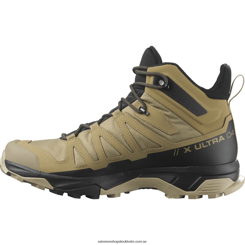 Salomon kelp/svart/safari vandringskängor för män - x ultra 4 mid gore-tex T82RP12