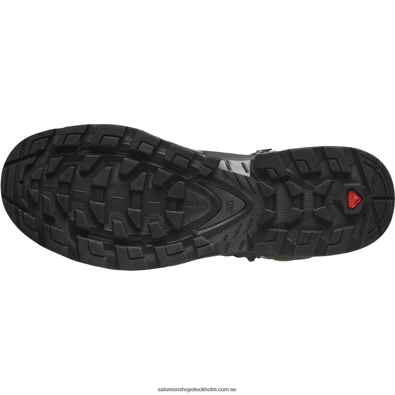 Salomon ökenpalm/svart/kelp vandringskängor i läder för män - quest 4 gore-tex T82RP6