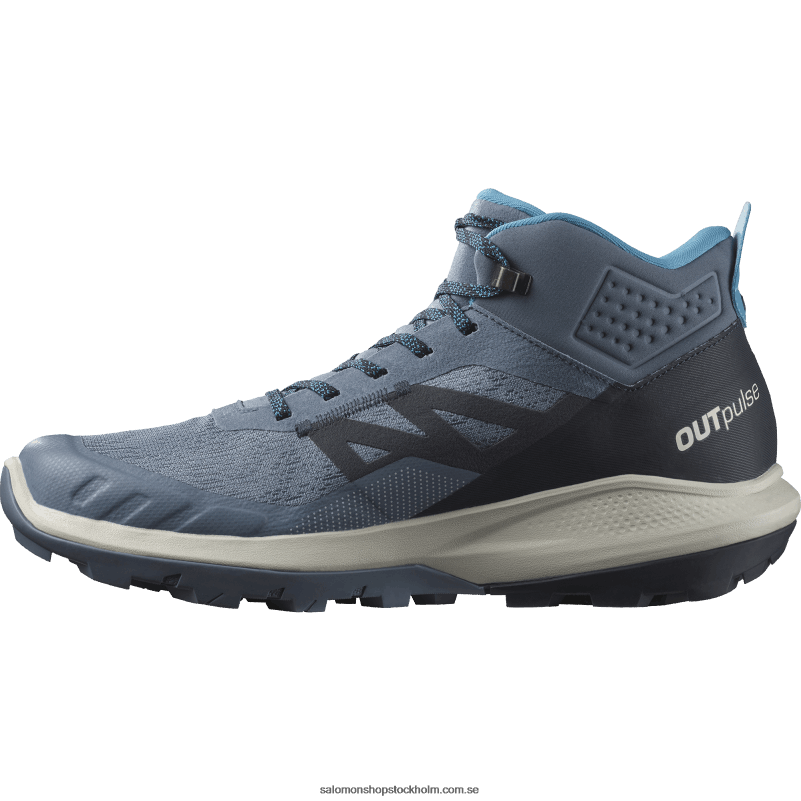 Salomon kinablå/kol/månsten vandringskängor för män - outpulse mid gore-tex T82RP32