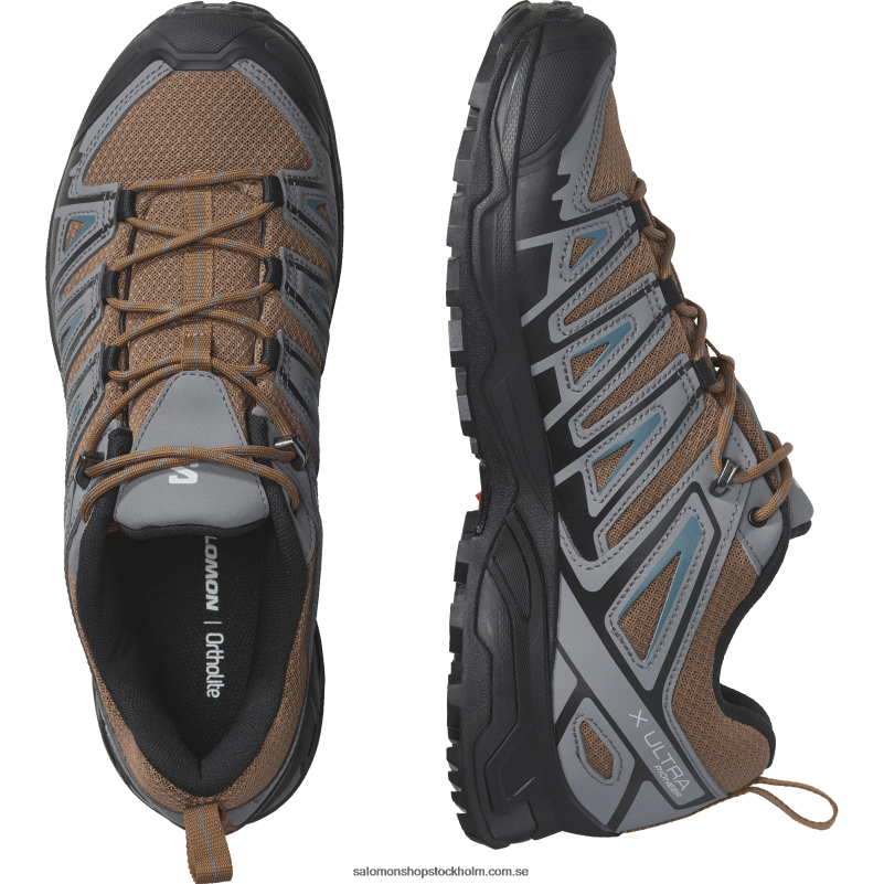 Salomon kola/lugn nyans/gräsandblå vandringsskor för män - x ultra pioneer aero T82RP20