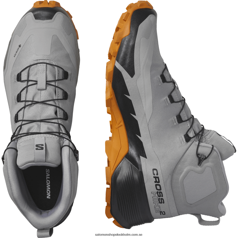 Salomon mås/marmelad/svart vandringskängor för män - cross hike 2 mid gore-tex T82RP37