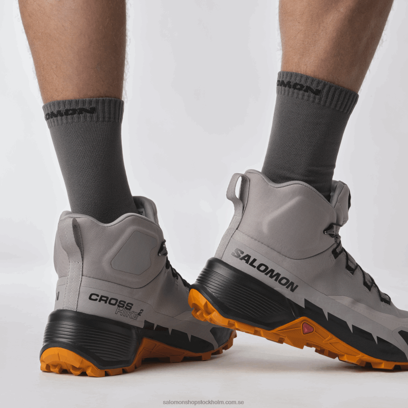 Salomon mås/marmelad/svart vandringskängor för män - cross hike 2 mid gore-tex T82RP37