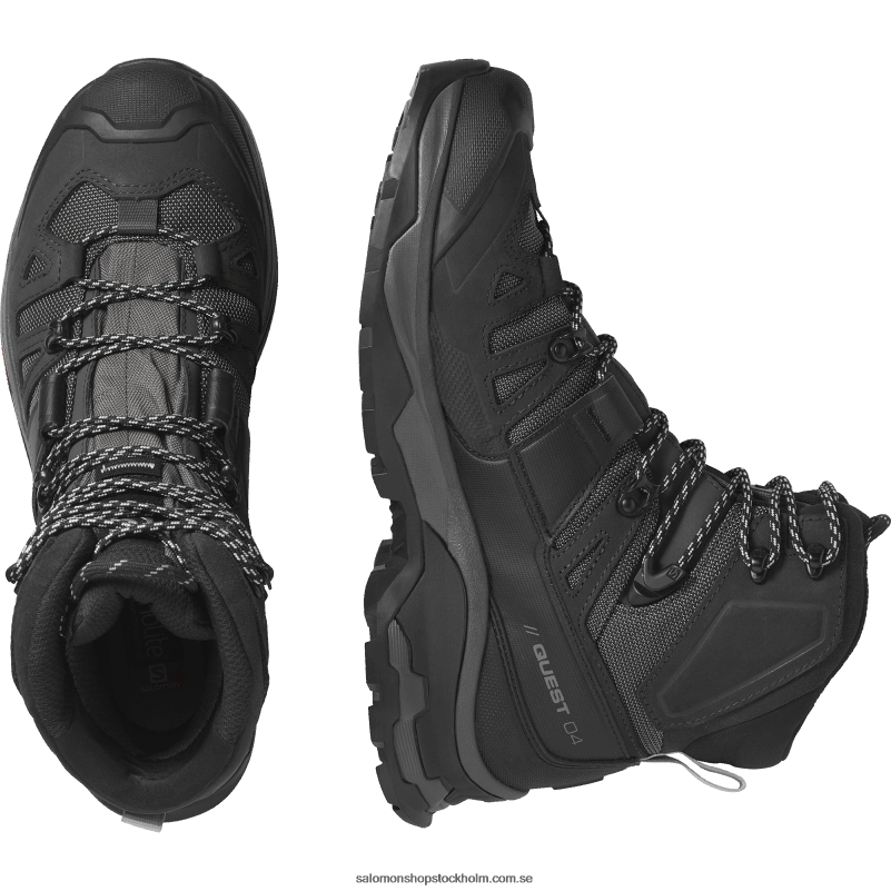 Salomon magnet/svart/stenbrott vandringskängor i läder för män - quest 4 gore-tex T82RP7