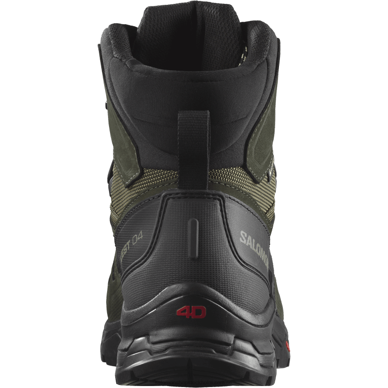 Salomon olivnatt/torv/safari vandringskängor i läder för män - quest 4 gore-tex T82RP5
