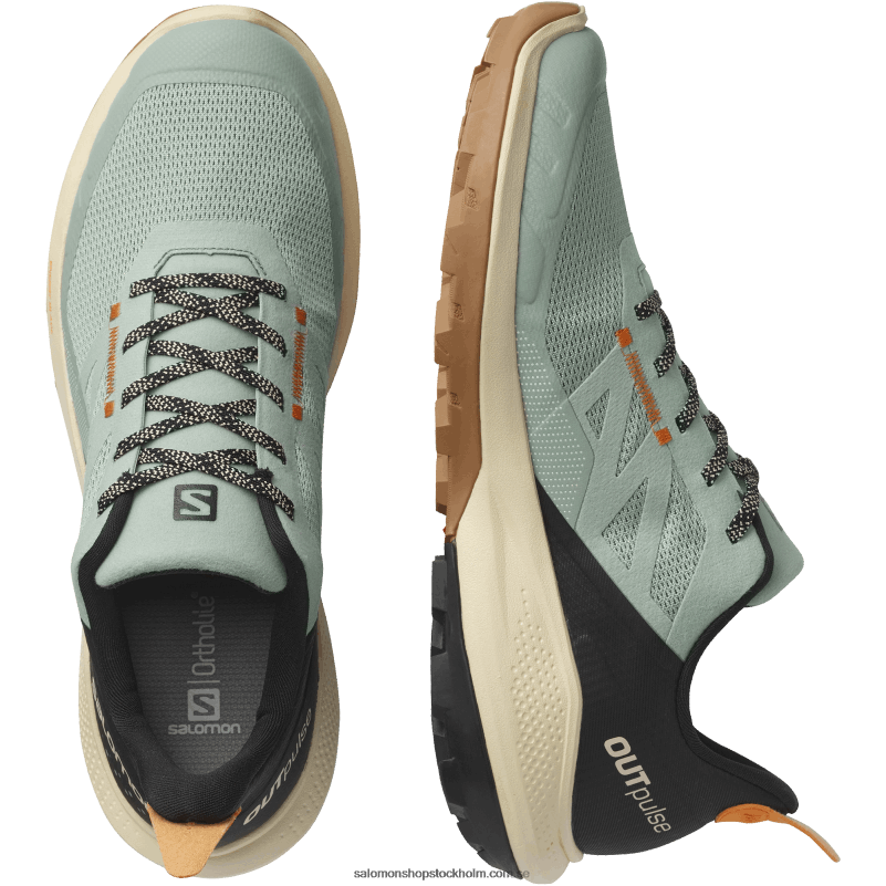 Salomon smide/blekt sand/vibrerande apelsin vandringsskor för män - outpulse T82RP29