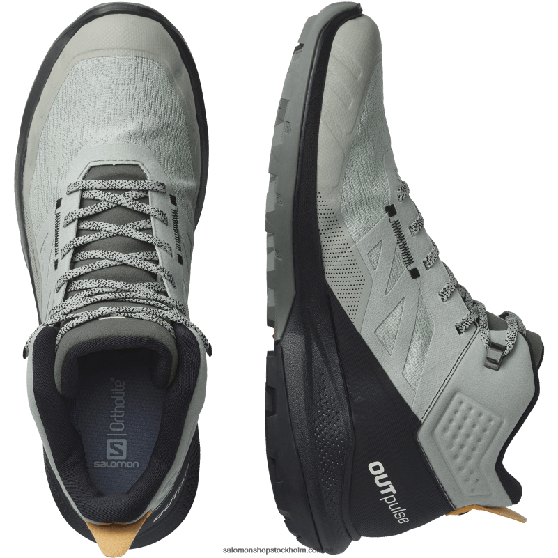 Salomon smidesjärn/svart/vibrerande orange vandringskängor för män - outpulse mid gore-tex T82RP31