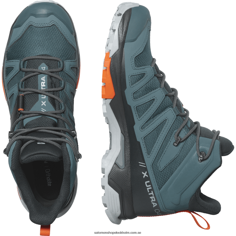 Salomon stargazer/svart/scarlet ibis vandringskängor för män - x ultra 4 mid gore-tex T82RP10
