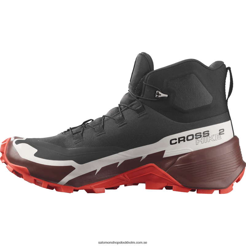 Salomon svart/bitter choklad/eldröd vandringskängor för män - cross hike 2 mid gore-tex T82RP34