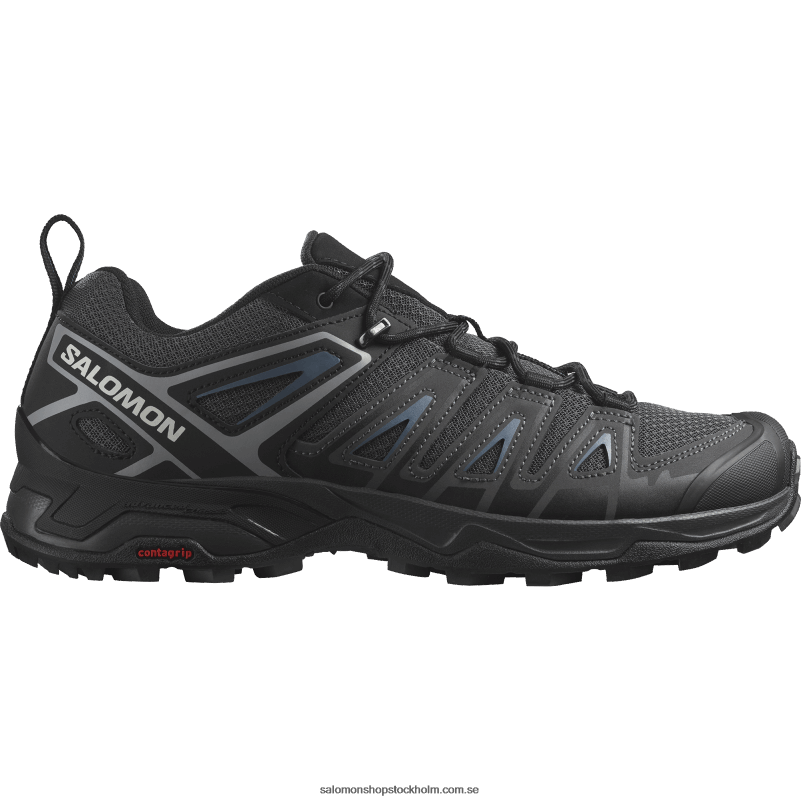 Salomon svart/ebenholts/blå aska vandringsskor för män - x ultra pioneer aero T82RP21