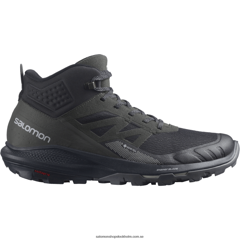Salomon svart/ebenholts/vaniljis vandringskängor för män - outpulse mid gore-tex T82RP33