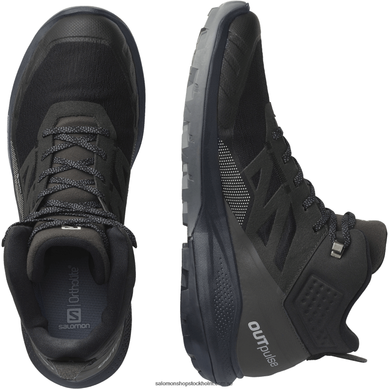 Salomon svart/ebenholts/vaniljis vandringskängor för män - outpulse mid gore-tex T82RP33