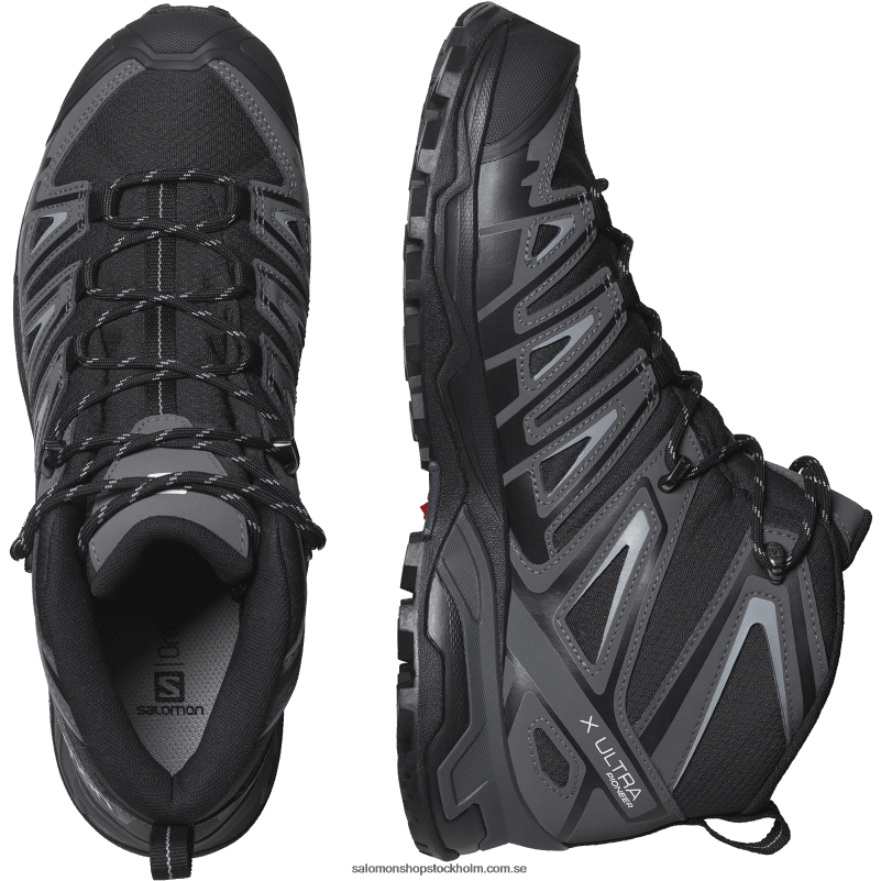 Salomon svart/magnet/monument vandringskängor för män - x ultra pioneer mid clima vattentät T82RP40