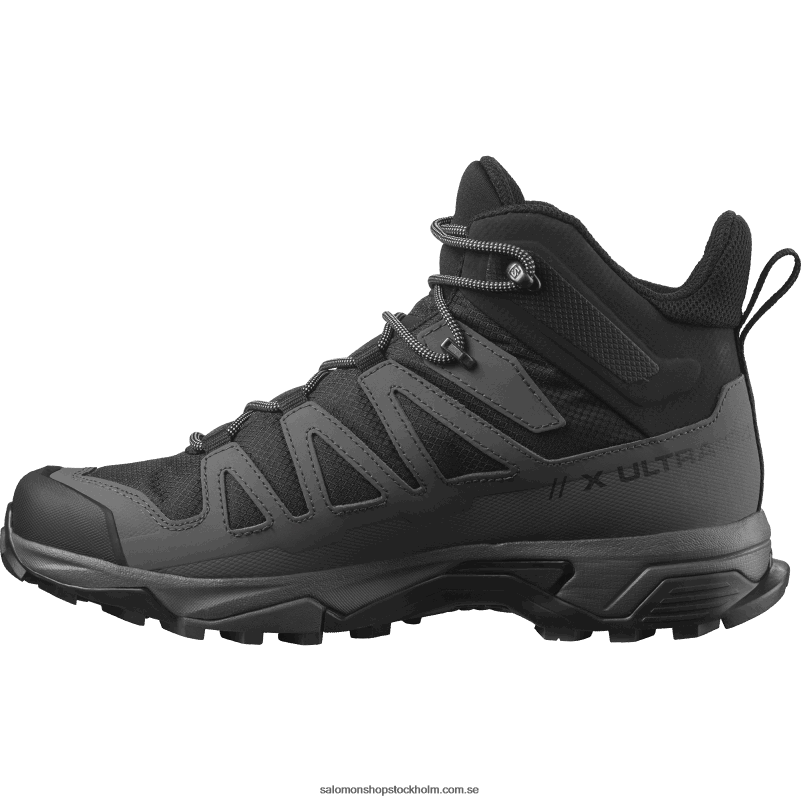 Salomon svart/magnet/pärlblå vandringskängor för män - x ultra 4 mid wide gore-tex T82RP42
