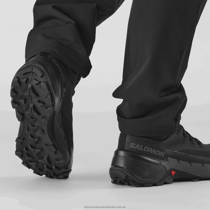 Salomon svart/magnet vandringskängor för män - cross hike 2 mid gore-tex breda T82RP19