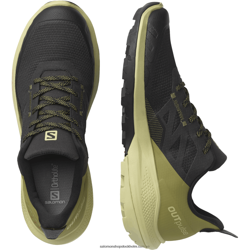 Salomon svart/purjolöksgrön/vallmoröd vandringsskor för män - outpulse T82RP28
