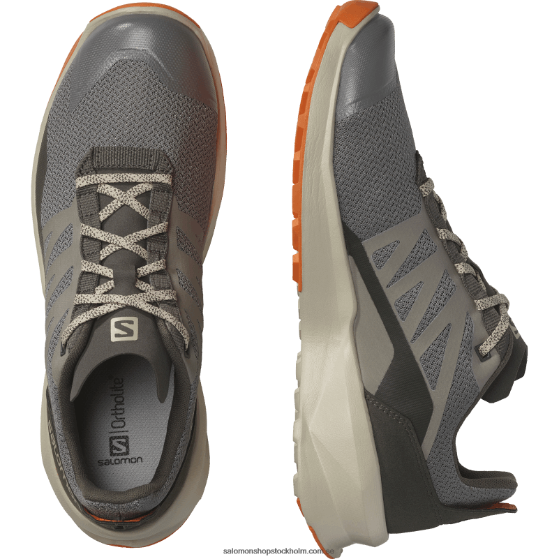 Salomon tenn/fjädergrå/scharlakansröd ibis vandringsskor för män - patrull T82RP48