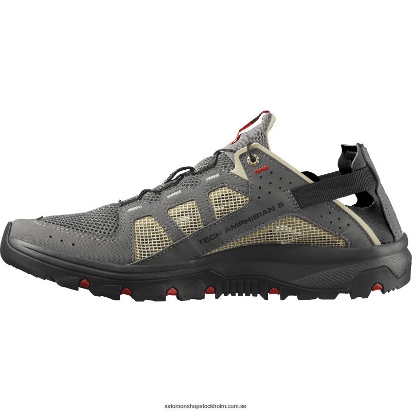 Salomon tenn/mal/eldröd vattenskor för män - techamphibian 5 T82RP3