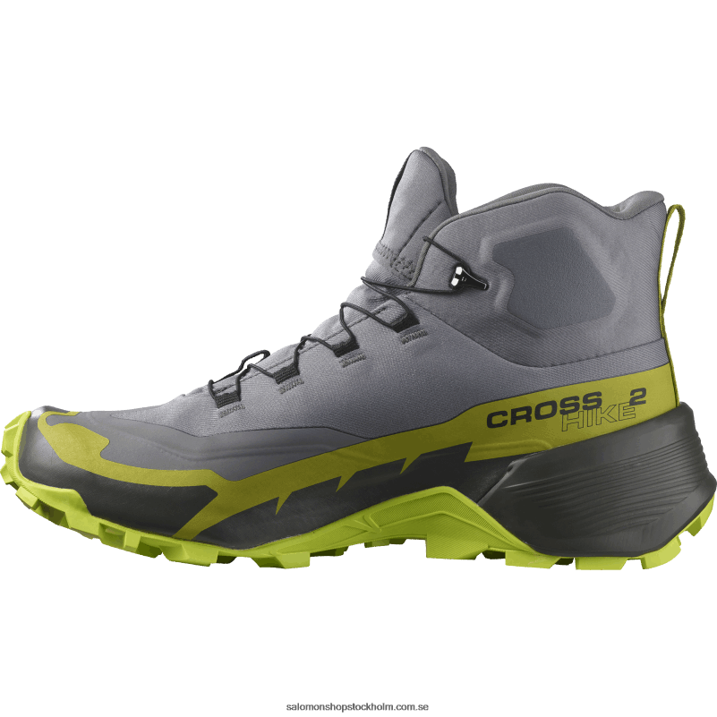 Salomon tyst nyans/sur kalk/guld kalk vandringskängor för män - cross hike 2 mid gore-tex T82RP35