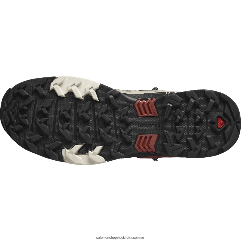 Salomon vintage khaki/svart/bränd henna vandringskängor för män - x ultra 4 mid gore-tex T82RP11