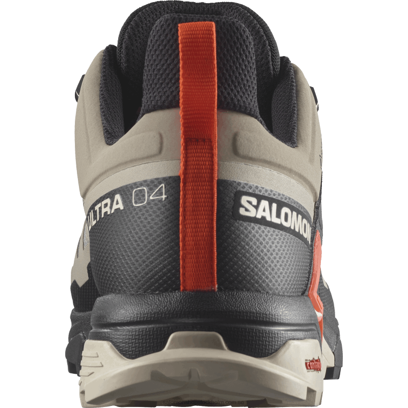 Salomon vintage khaki/svart/körsbärstomat vandringsskor för män - x ultra 4 gore-tex T82RP18