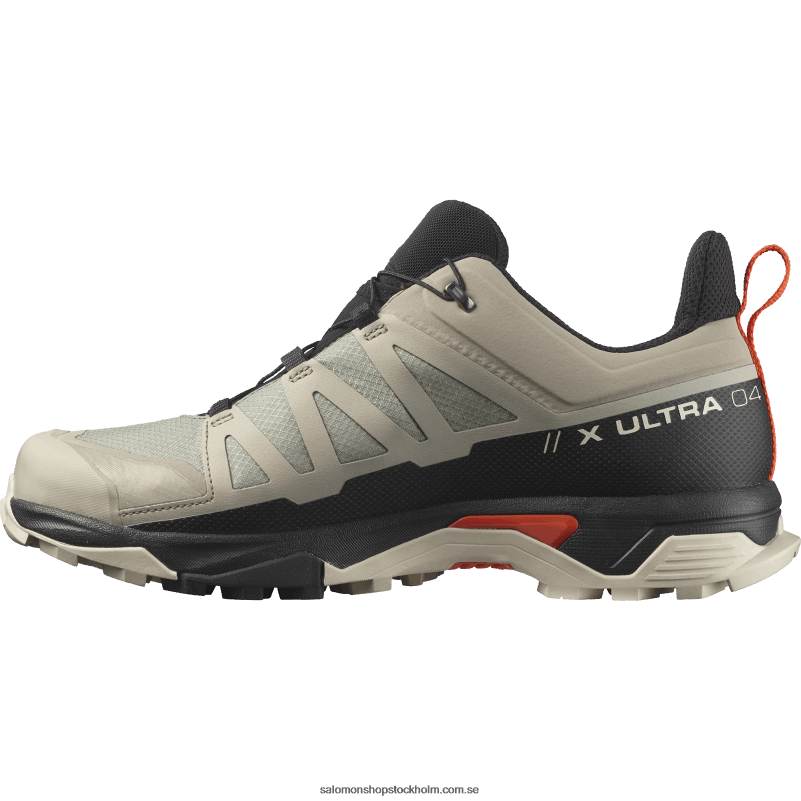 Salomon vintage khaki/svart/körsbärstomat vandringsskor för män - x ultra 4 gore-tex T82RP18