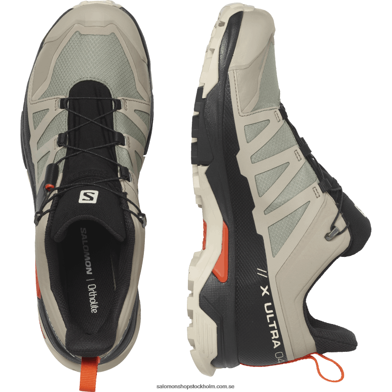 Salomon vintage khaki/svart/körsbärstomat vandringsskor för män - x ultra 4 gore-tex T82RP18