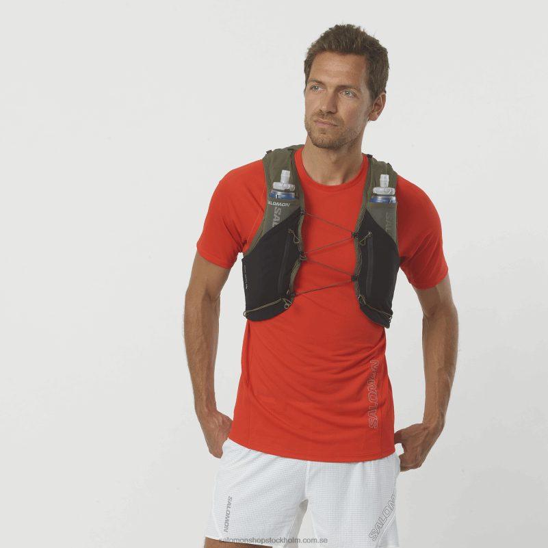 Salomon druvblad/svart löparväst för män med kolvar ingår - adv skin 12 T82RP304