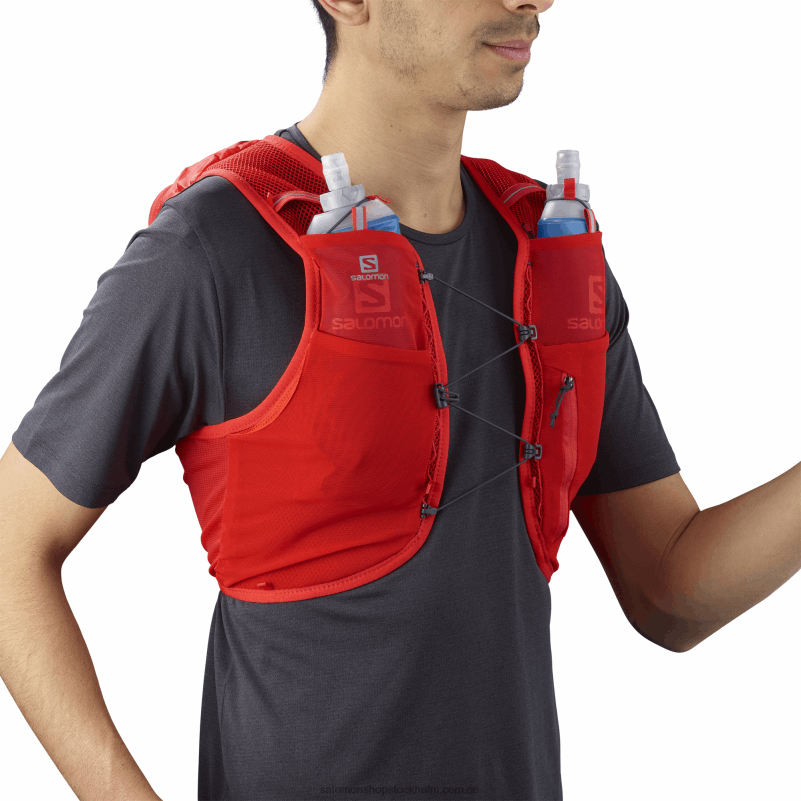 Salomon eldröd löparväst för män - adv hydraväst 8 T82RP357