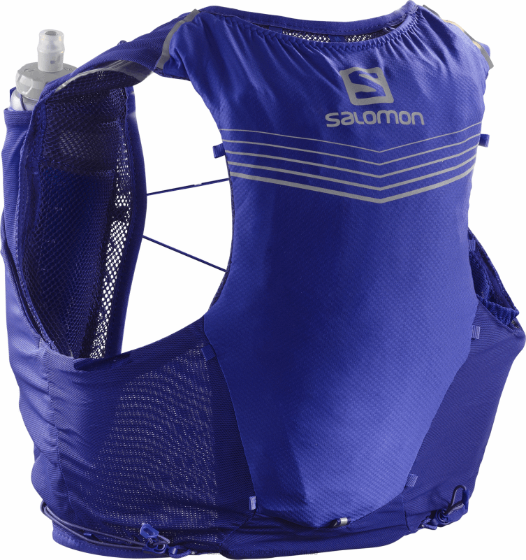 Salomon klematisblå/ebenholts löparväst för män med kolvar ingår - adv skin 5 T82RP355
