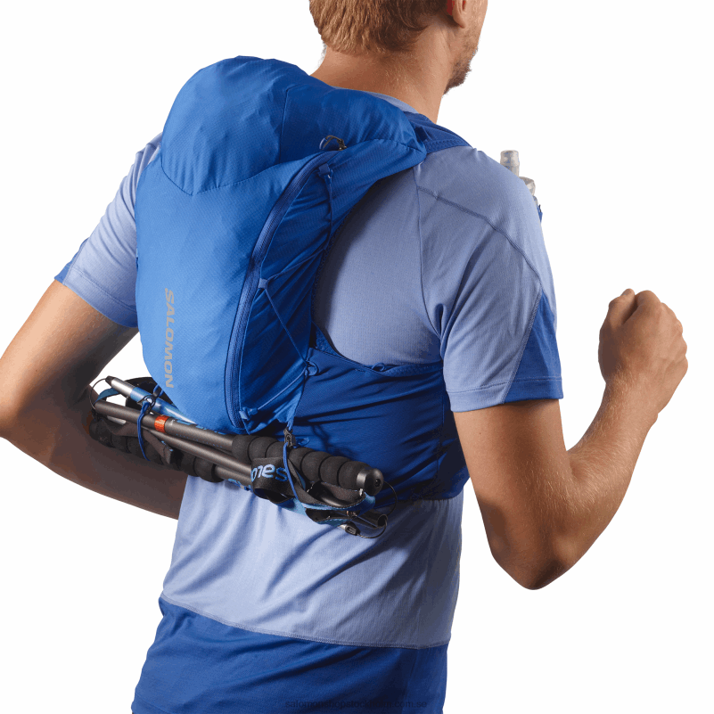 Salomon nautisk blå/ebenholts/vit löparväst för män med kolvar ingår - adv skin 12 T82RP302