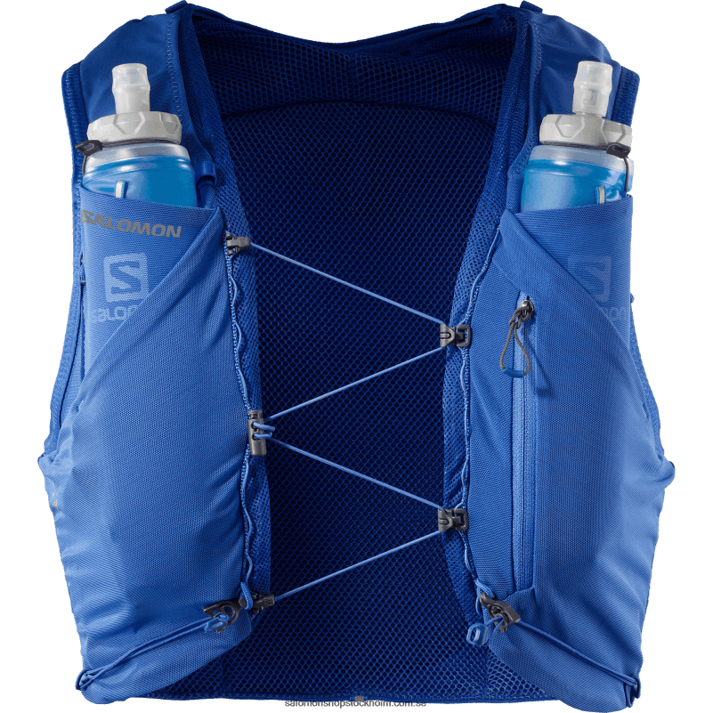 Salomon nautisk blå/ebenholts/vit löparväst för män med kolvar ingår - adv skin 5 T82RP318