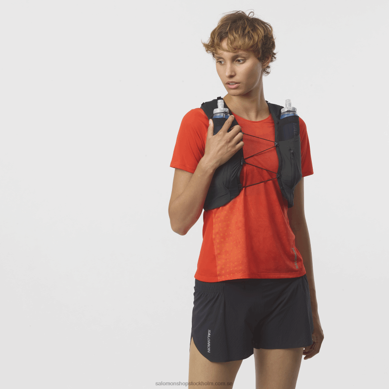Salomon svart/ebenholts löparväst för män med flaskor ingår - sense pro 10 T82RP341