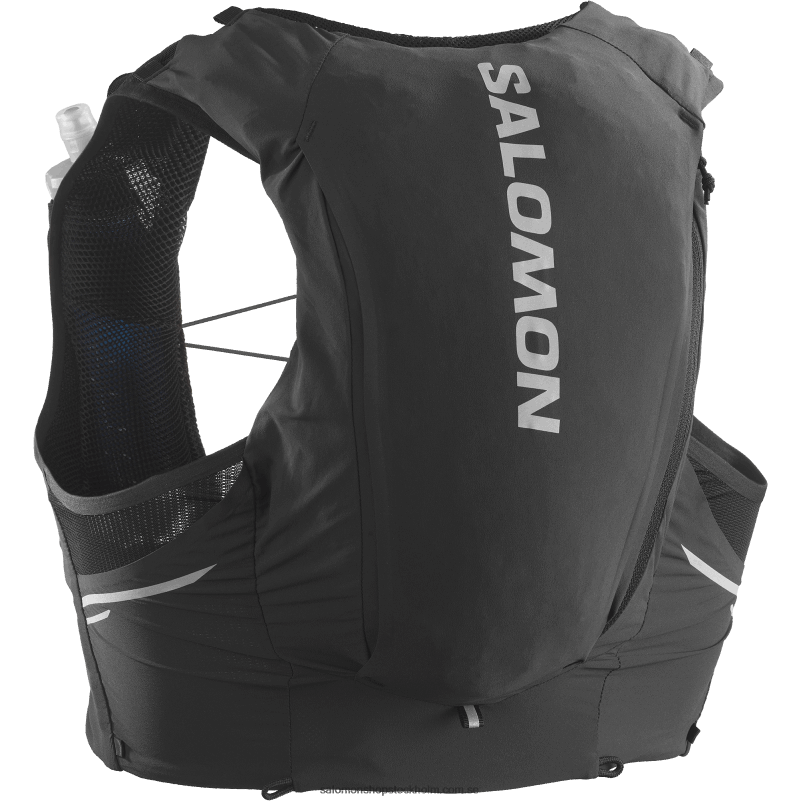 Salomon svart/ebenholts löparväst för män med flaskor ingår - sense pro 10 T82RP341