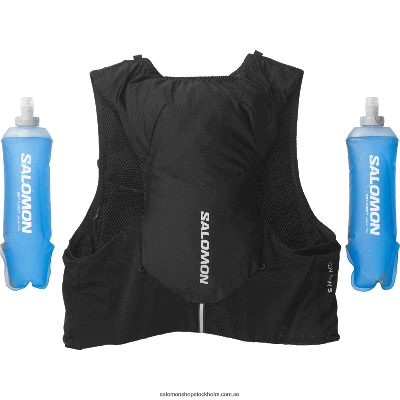 Salomon svart/ebenholts löparväst för män med kolvar ingår - adv skin 5 T82RP317