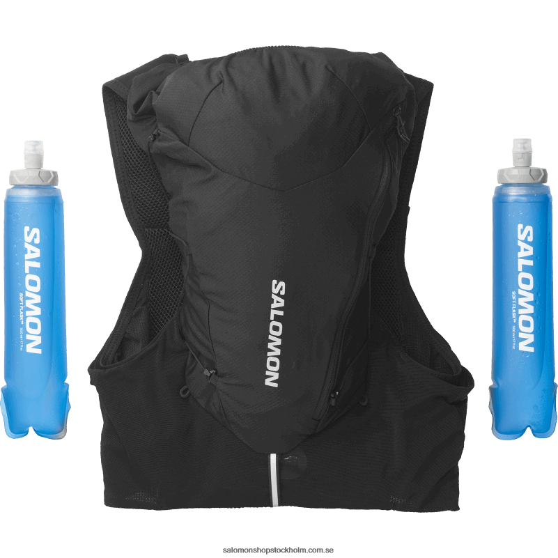 Salomon svart löparväst för män med kolvar ingår - adv skin 12 T82RP301