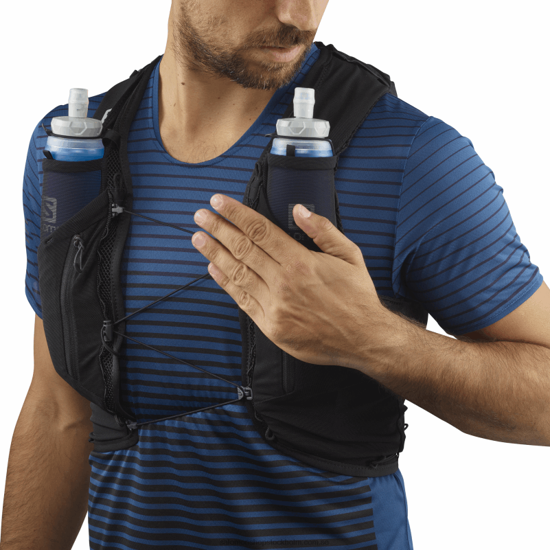 Salomon svart löparväst för män med kolvar ingår - adv skin 12 T82RP354