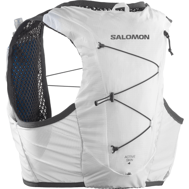 Salomon vit/ebenholts löparväst för män med flaskor ingår - aktiv hud 4 T82RP333